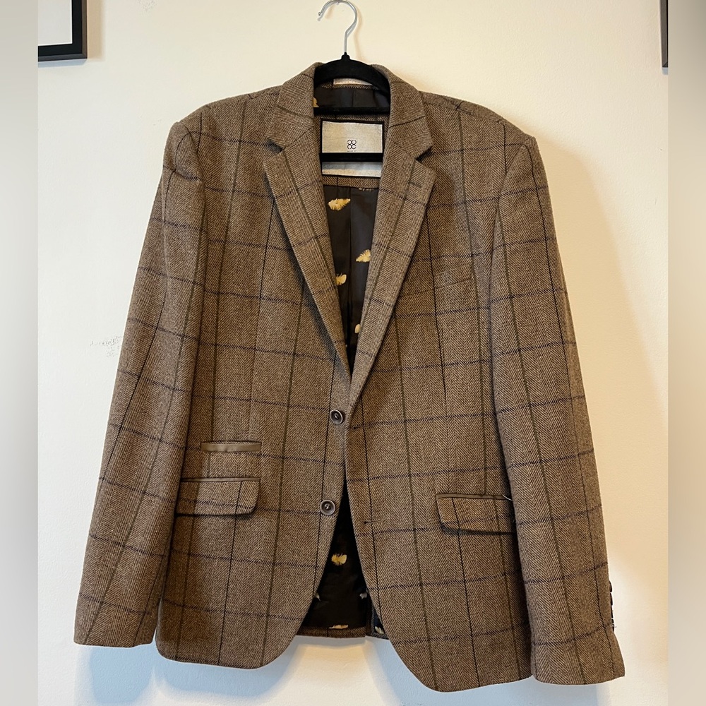 Cavani Wool Blend Blazer herringbone tweed